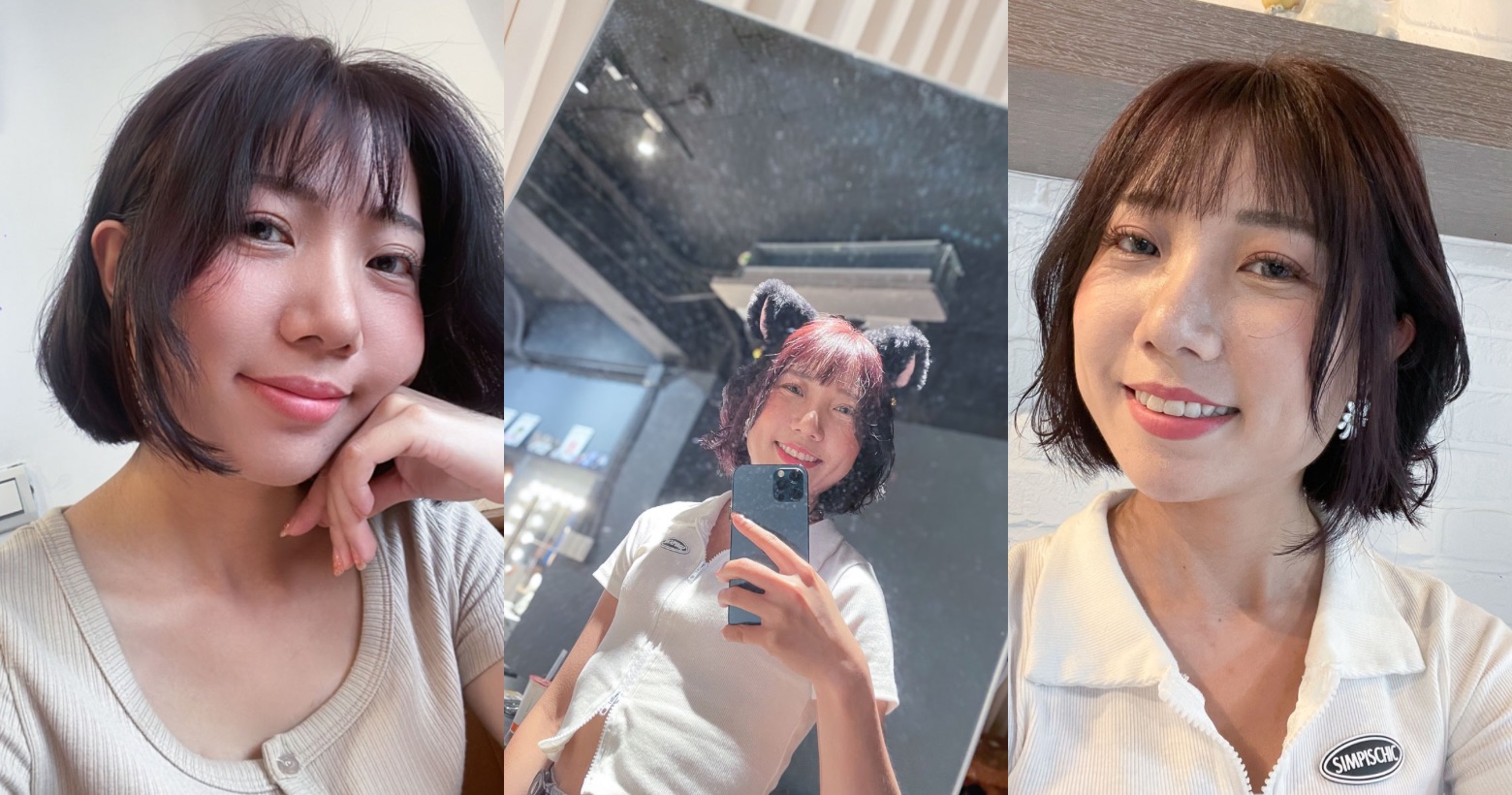 染髮同時邊護髮！Goldwell修護，夏天清爽新髮型，女生葡萄紫短髮| 【台北 士林區】Bravo Hair Salon士林